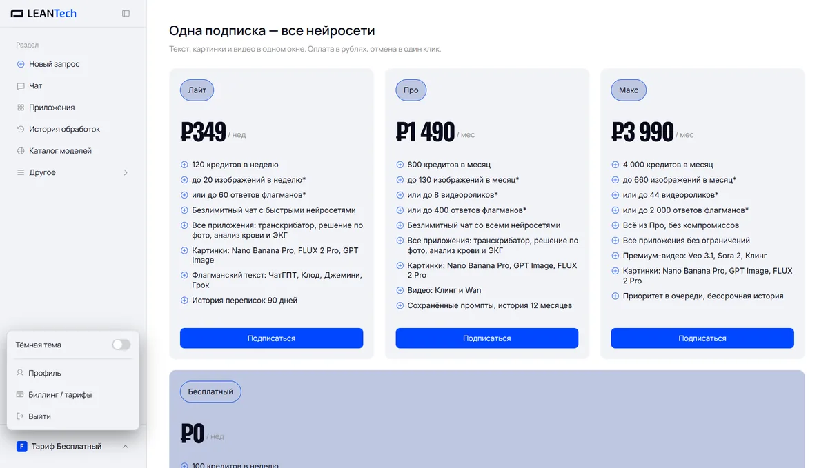 Оплата ChatSonic картой российского банка в рублях